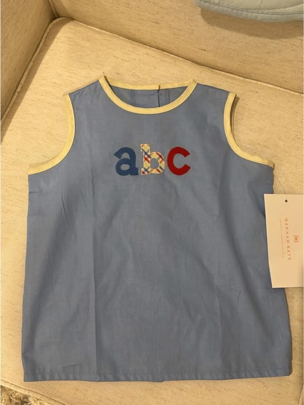 Hannah Kate Blue Sleeveless 'abc' Kids Top